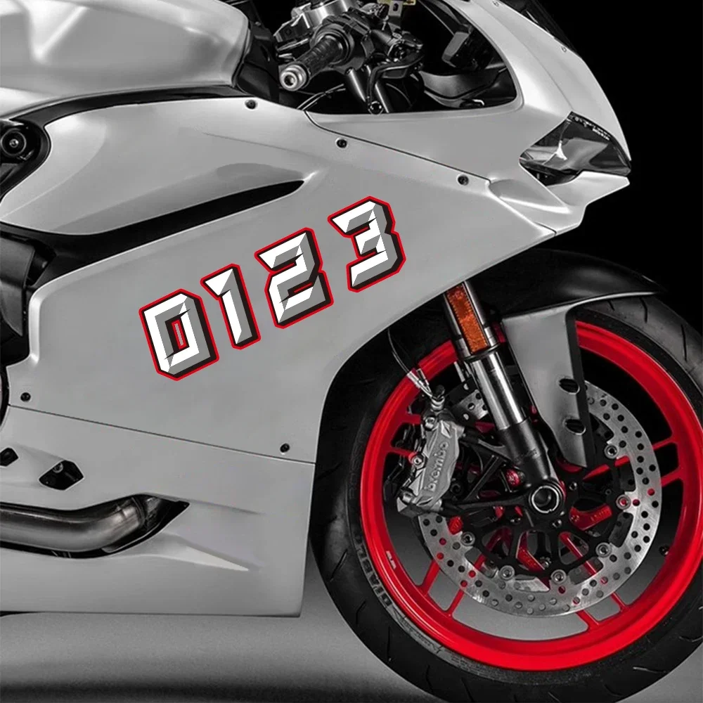 العالمي للدراجات النارية ملصق الأرقام العربية 0-9 ملصق إبداعي مقاوم للماء موتو خوذة سباق الجسم لتقوم بها بنفسك اكسسوارات الديكور
