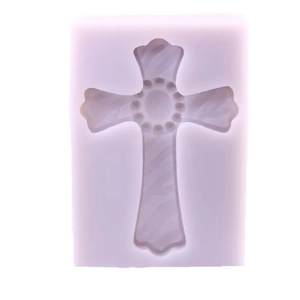 Large Cross Gemstone Silicone Mold Christian Cross Fondant Icing DIY Chocolate Candy Decoration Cake Mould Resin Gypsum