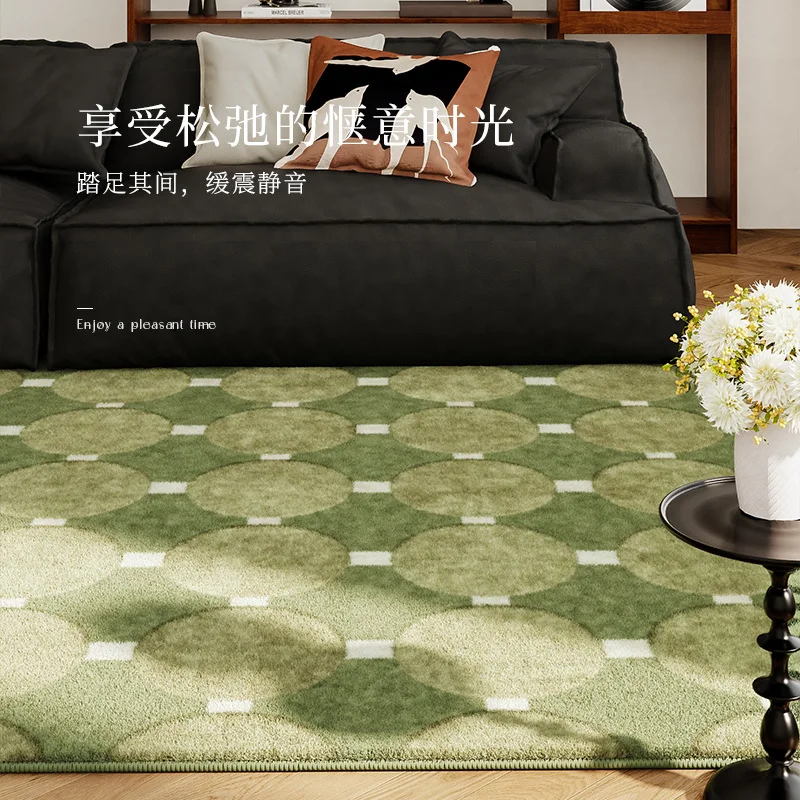 

2024, новый ковер для гостиной, грязеотталкивающий и легко устанавливается, имитация кашемира, зеленого цвета, французское прикроватное одеяло для спальни