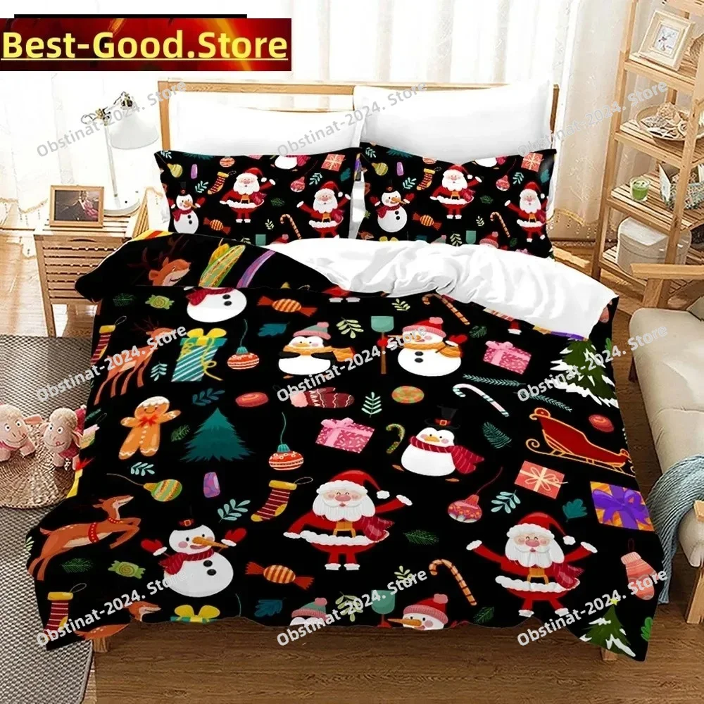 

New Merry Christmas 3D Printed Bedding Set Duvet Covers Pillowcases Comforter Bedding Set Bedclothes Bed Linen 21