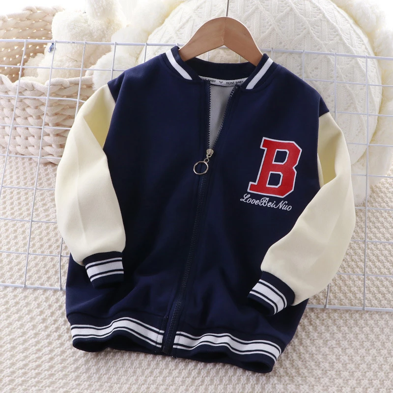 2-10Years Kids Boys Baseball Uniform Jackets Girls Coat Children Spring Autumn Casual Loose Long Sleeve Zipper Jackets Outerwear