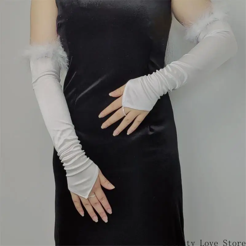 Elegant Long Gloves French for Wedding Proms for Women and Girls 1920s Theme Musical Operas Dancing