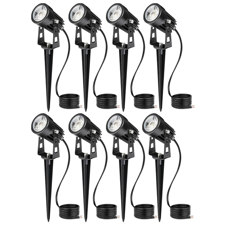 Kit d'éclairage paysager LED tout-en-un, paquet de 6 à 12 lumières paysagères 12v 220v, lumières extérieures imperméables pour arbre de jardin de maison de cour