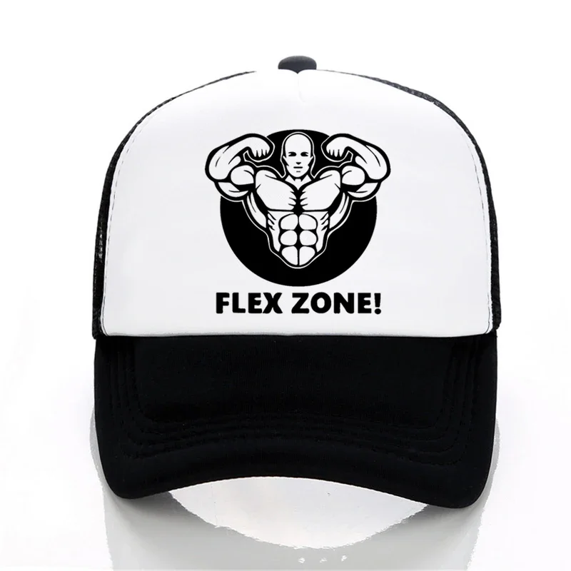 

Gym Muscle cap Man women print Flex Zone Baseball caps Cool summer Mesh hat Unisex Gym cap Snapback Hats