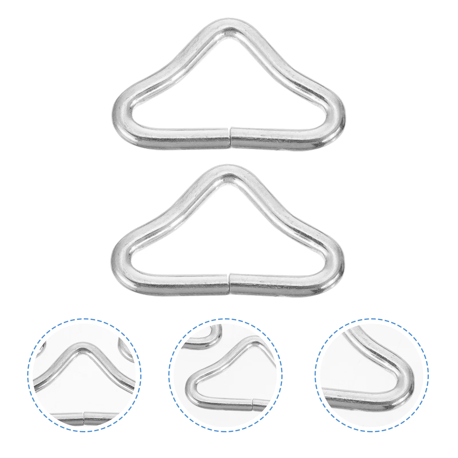 40 PCS Triangle Handbag Hardware Strap Keeper Clips Trampoline Ring Belt Buckles Webbing