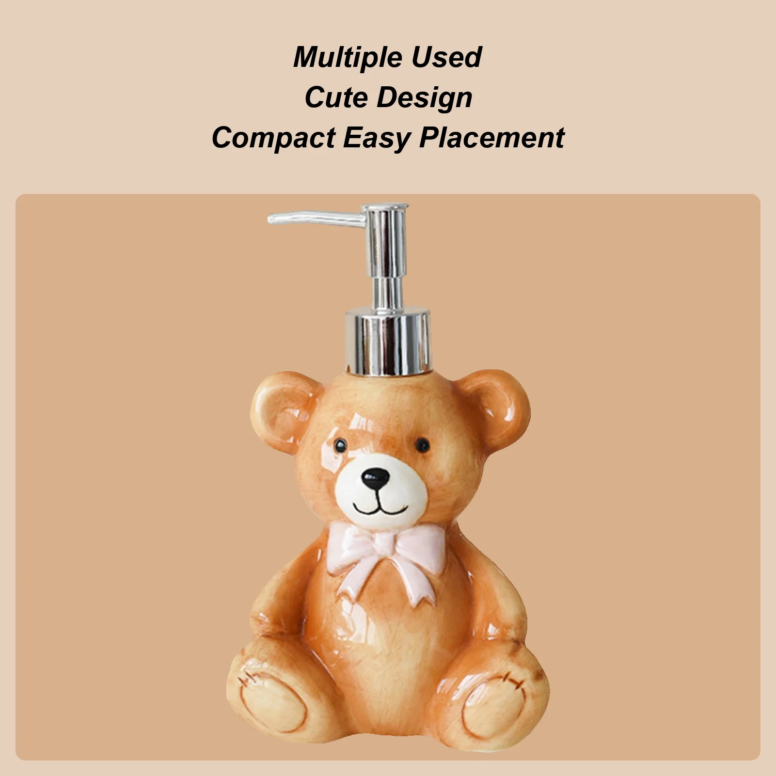 

Hand Soap Dispenser 350ml Refillable Bear Design Pump Bottle Bathroom Hand Soap Dispenser For Shower Laundry Wash Christmas