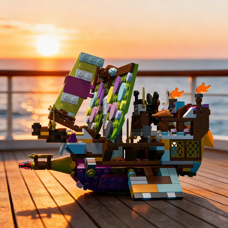 

350pcs MOC Dreamzzz Dreamling Sail Ship Model Building Blocks Architecture Christmas Gifts DIY Toys Education Creative Idea