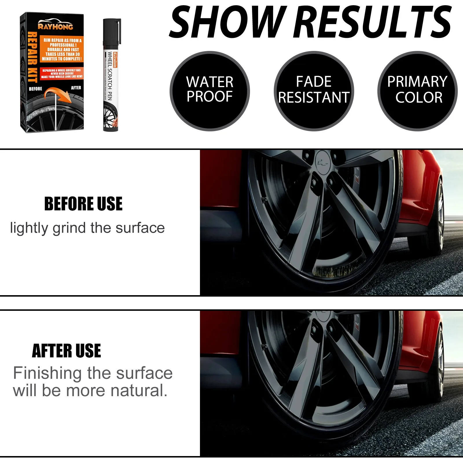 Universal Black Paint Fix Tool Car DIY Alloy Wheel Repair Adhesive Kit For Car Auto Rim Dent Scratch Care Accessories Quick