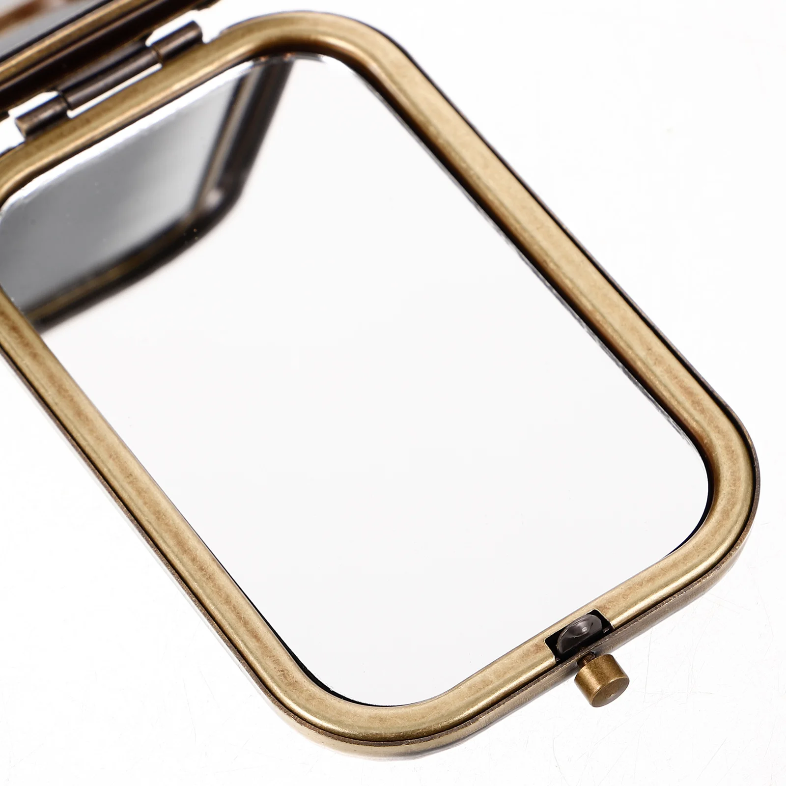 مرآة مكياج محمولة عتيقة قابلة للطي معدنية مدمجة للسفر محمولة باليد مرآة صغيرة مستديرة للنساء تصميم الطاووس المحافظ الجيب #6