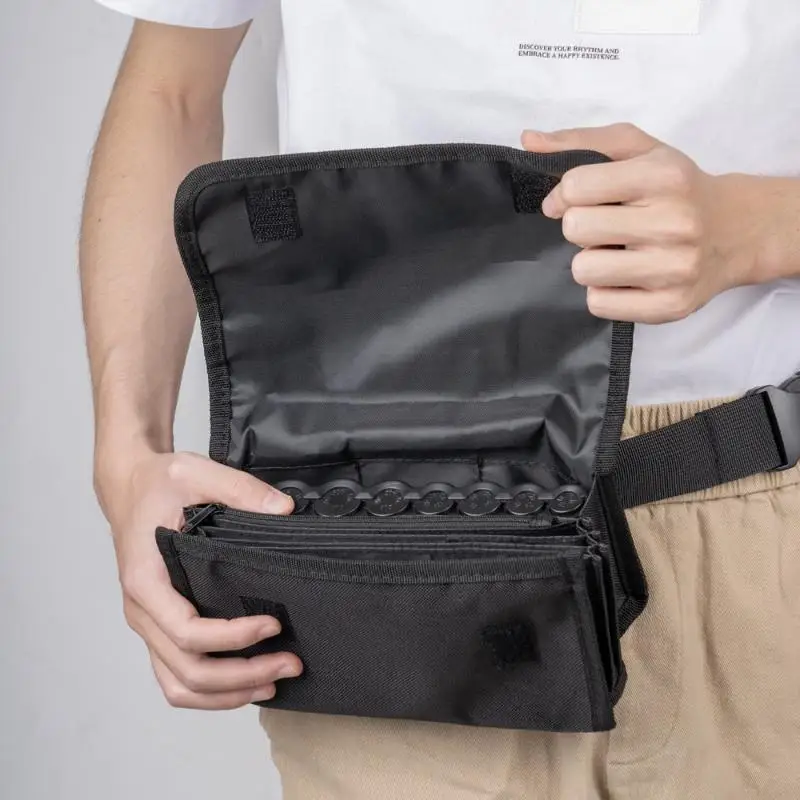 Mehrfach-Gürteltasche mit Euro-Münzfach, tragbare Münzaufbewahrung, Geldbox, Geldbörse für Kellner, Fahrer, Bargeld, Handy, sicher. – Detail 3