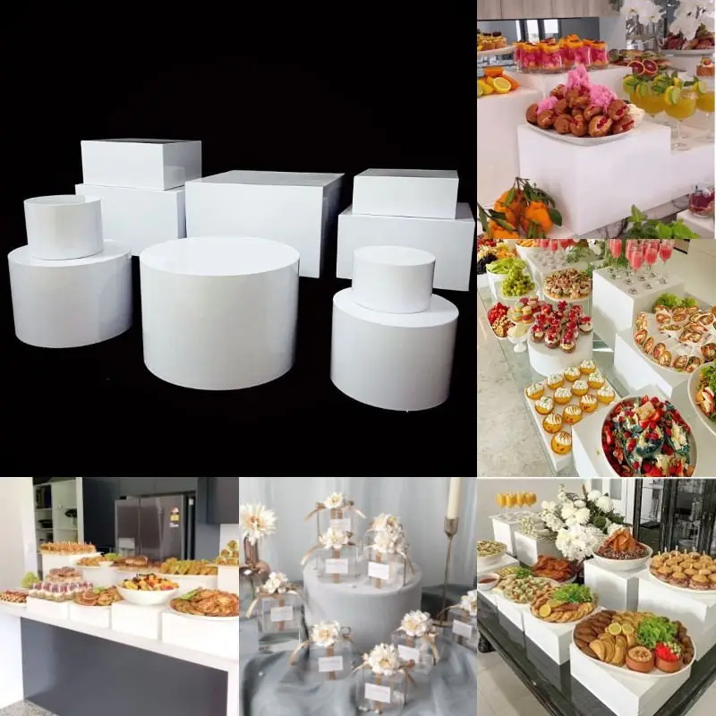 Cake Candy Bar Buffet Pedestal Plinth Plate Trays Wedding Table Centerpieces Candle Flower Favors Gift Food Fruit Drink Holder