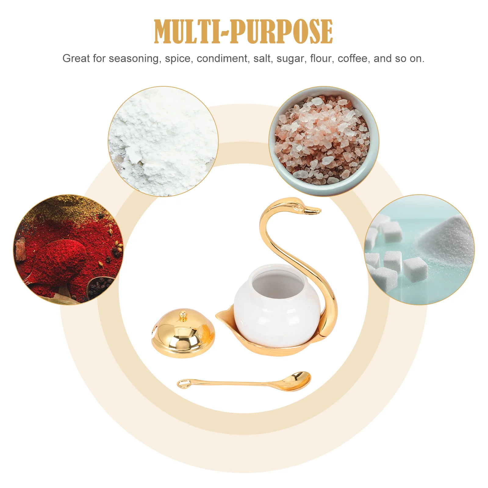 

1Set Sugar Container European Style Kitchen Supplies Seasoning Jar for Coffee Shop Office Banquet Thanksgiving