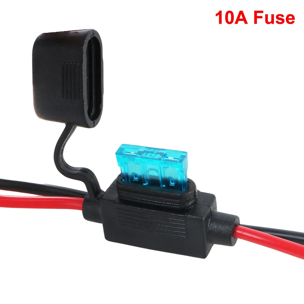 For Battery Charger/Maintainer SAE to O Ring Terminal 12V Charger Cable Quick Release 2Pcs With 10A Fuse For Motorcycle Battery