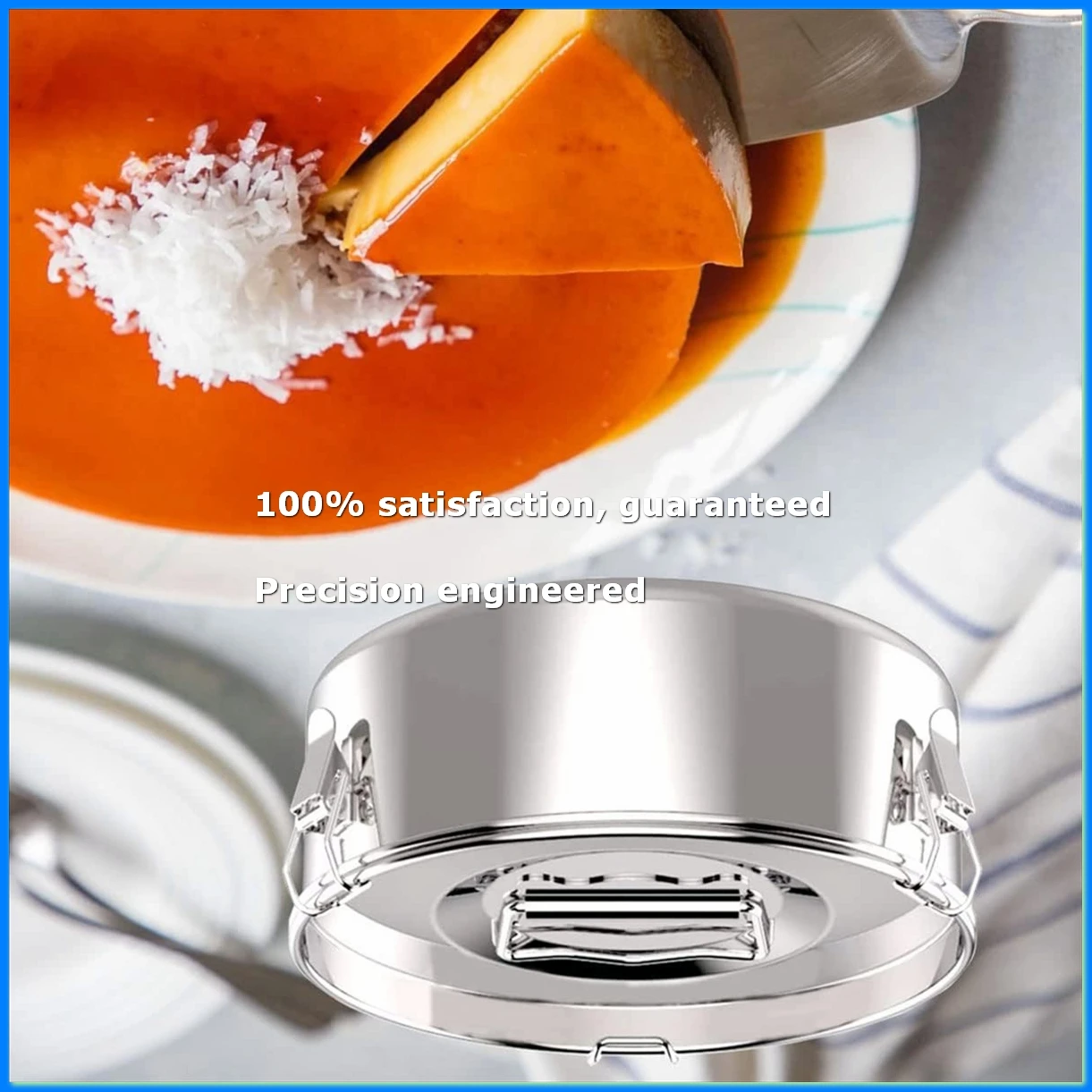 

Flan Pan Mold 2.3 Qt , Stainless Steel Flan Mold with Lid - Flan Maker- Flan Maker-ABYS