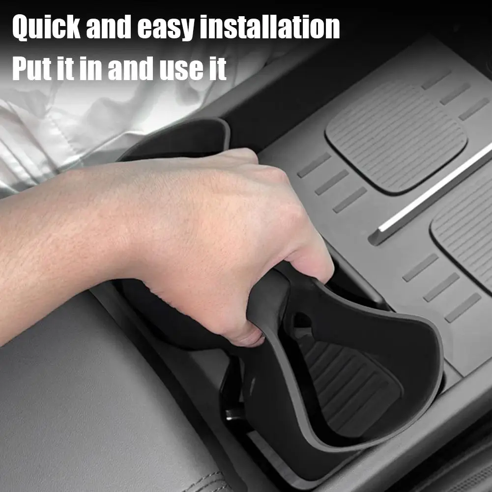 For Hyundai Santa Fe 2024 Central Control Cup Holder Storage Box Silicone Shock-Absorbing Cup Tray Tidying Car Accessories