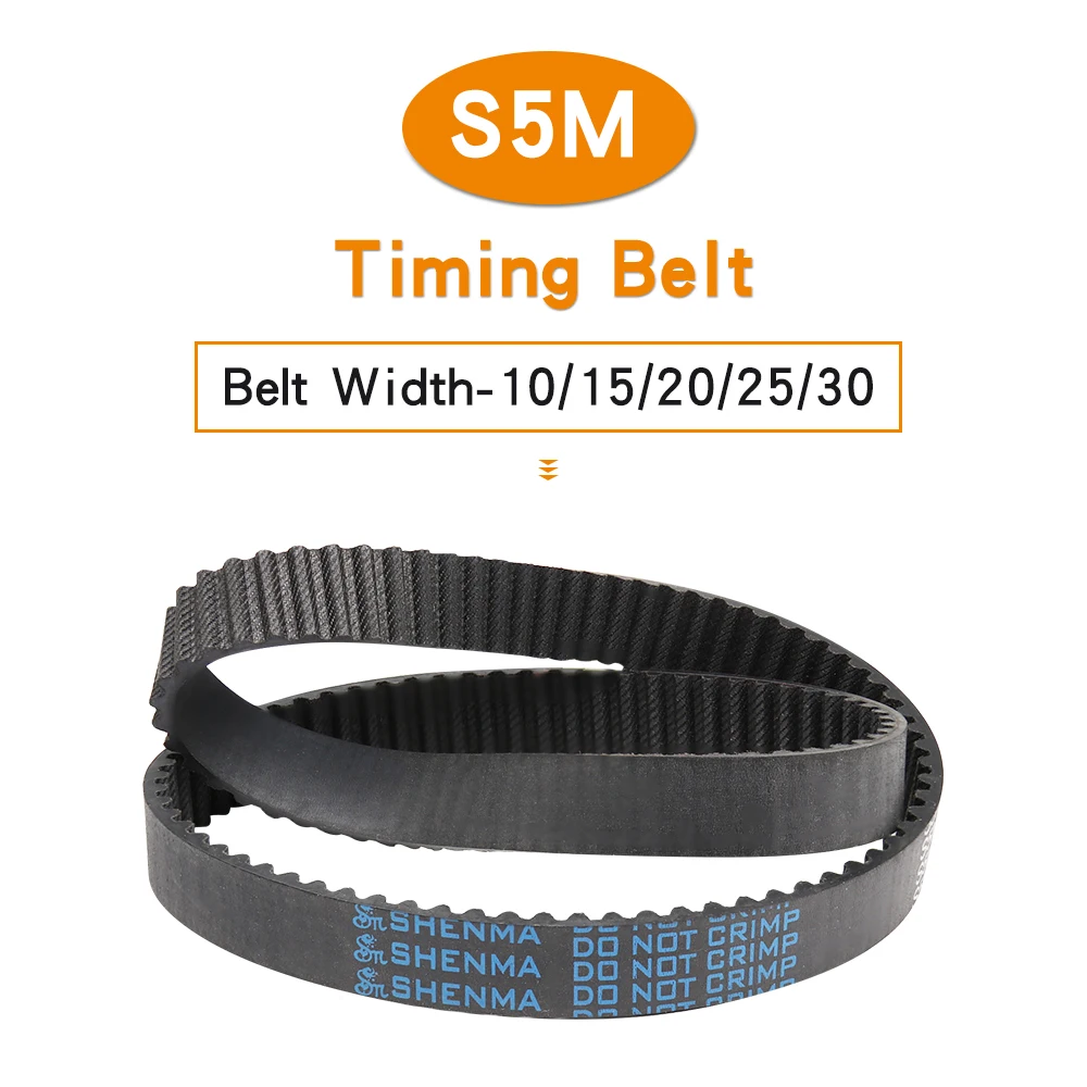 Synchronous Belt S5M-1165/1175/1195/1200/1225/1250/1270/1275/1295/1350/1380 Closed Loop Rubber Timing Belt For 5M Alloy Pulley