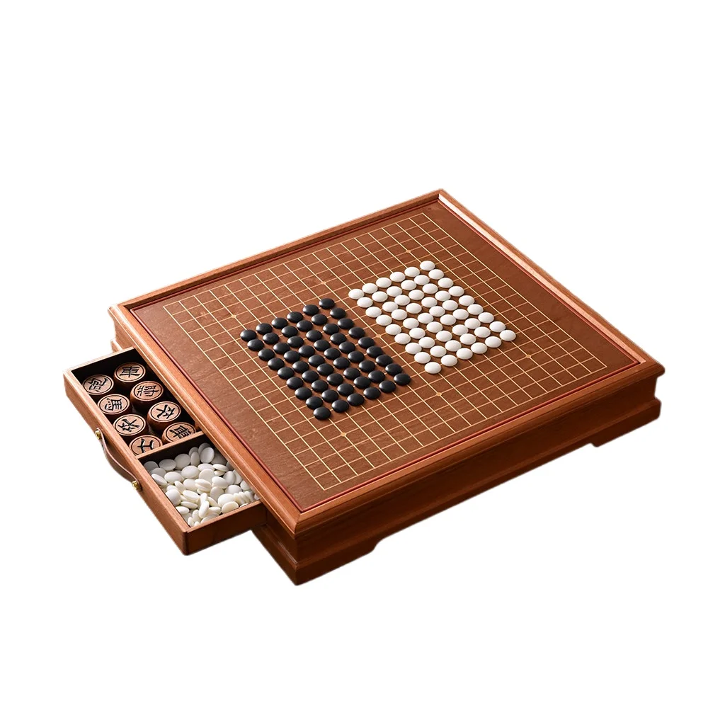 2-In-1 Go Gobang Dual-purpose Chessboard Dun Table Advanced Set Mahogany Solid Wood Chinese Chess Yunzi