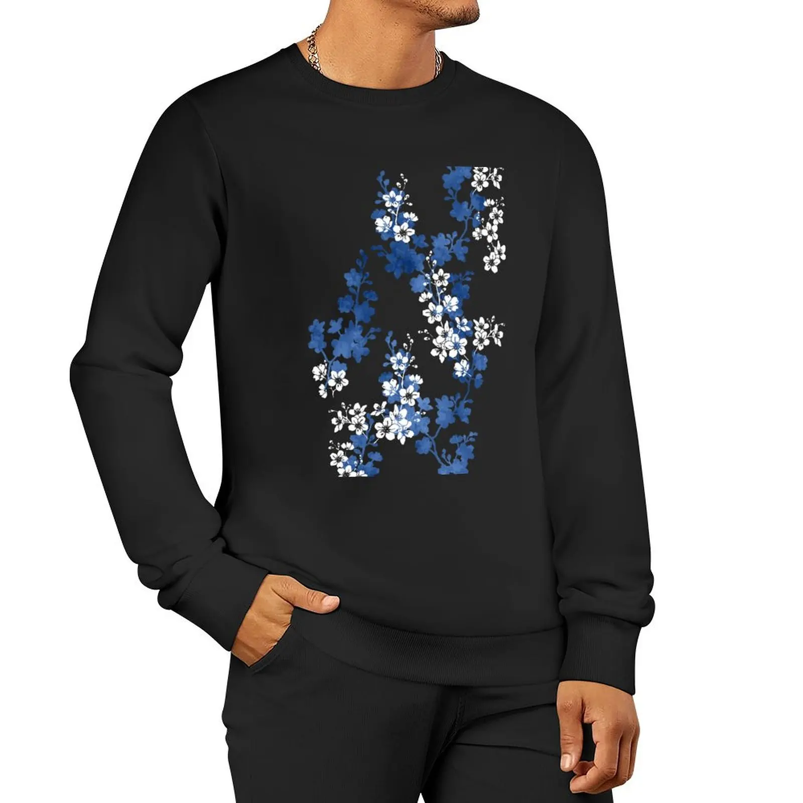 

Sakura blossom in deep blue Sweatshirt men clothing new sweatshirts