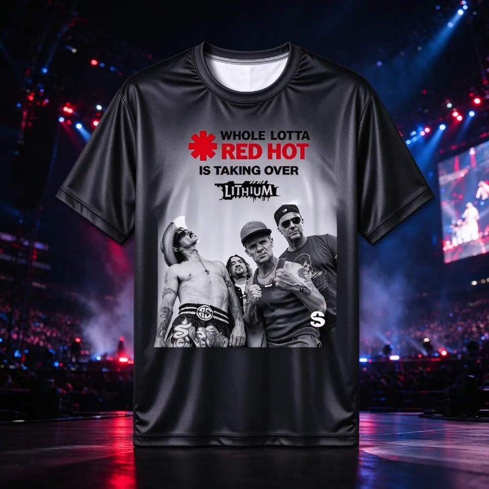 New Red Hot Chili Peppers Band T-shirt Men Women Short Sleeve Tee Whole Lotta Red Hot Print Rock Music Streetwear Casual