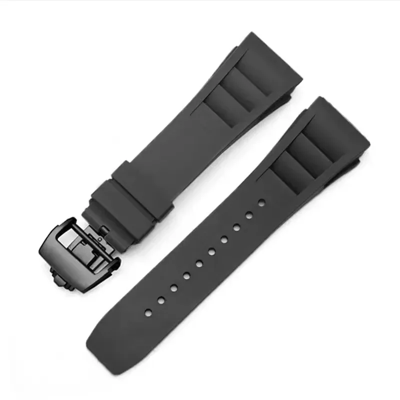 

Silicone Watch Band for Richard Mille Waterproof Sweat-Proof Soft Comfortable Rubber Watch Strap Raised Mouth 25mm Bracelet