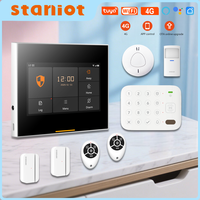 Staniot 4G Home Alarm Security Systems Tuya Smart Wifi Outdoor Alarm Siren Wireless Smoke Detector 433MHZ Keypad Protection Kit