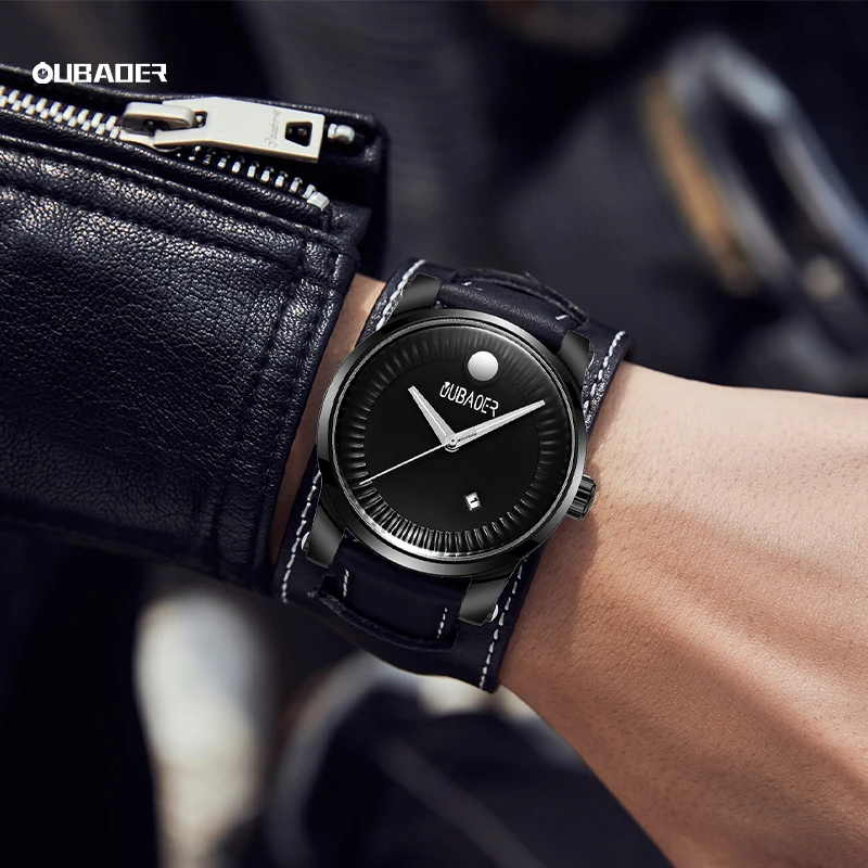 OUBAOER minimalista moda uomo Ultra sottile orologi semplici uomini d'affari cinturino in pelle orologio da polso al quarzo Relogio Masculino