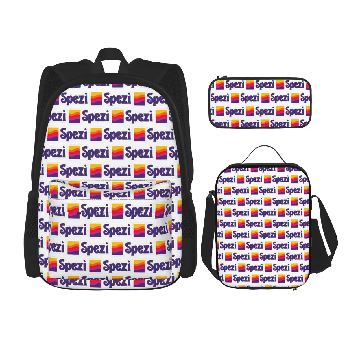 

Paulaner Spezi Logo Backpacks Kids Bookbag School Bags Rucksack Lunch Bag Pen Bag Three-Piece Set