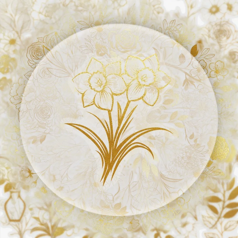 50 Transparent Gold Plant Stickers, Vibrant Sticker Decals, Multiple Styles Without Duplication, Suitable for Water Bottles, Laptops, Suitcases, Skateboards, Guitars, Party Decorations