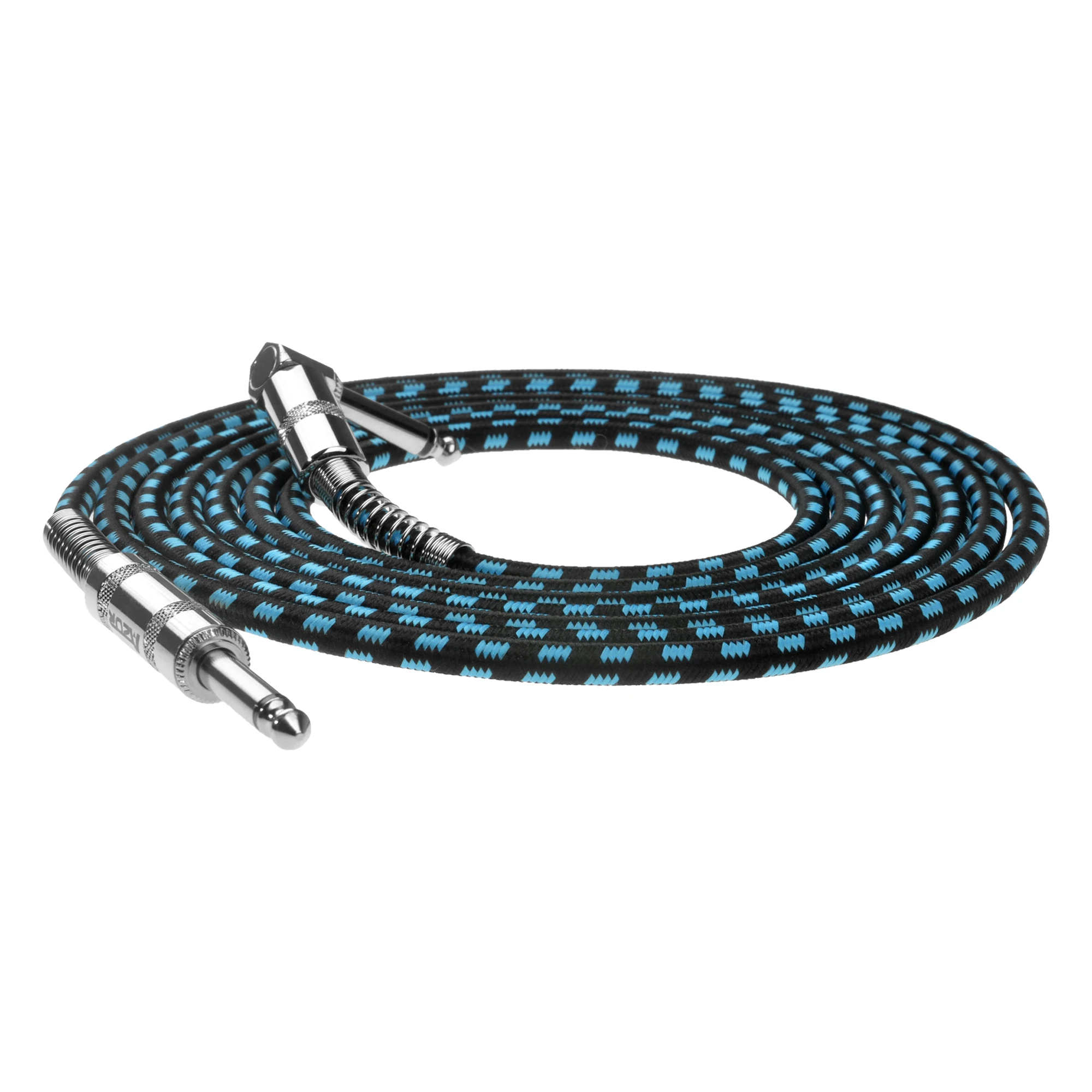 AZOR-Cable de Audio trenzado de 3 metros, Conector de guitarra blindado, Cable de reducción de ruido, accesorios de guitarra de Color azul