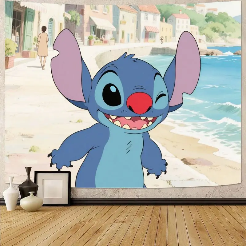 

1 шт., забавный мультяшный гобелен, милый синий декор с изображением инопланетянина, настенный подвесной для гостиной, спальни, детской комнаты, эстетические подарки