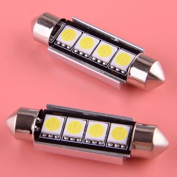 2 ชิ้น LED สีขาวภายในโดมไฟหลอดไฟอลูมิเนียม 12 โวลต์ Fit สําหรับ Kenworth T660 T600 T2000