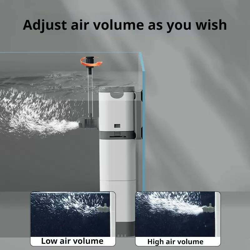Aquarium Filter Pump, Fish Tank, Submersible, Quiet, Air Pump, Aerator, Built-in Water Pump, Wave Maker, 220V–240V - view 5
