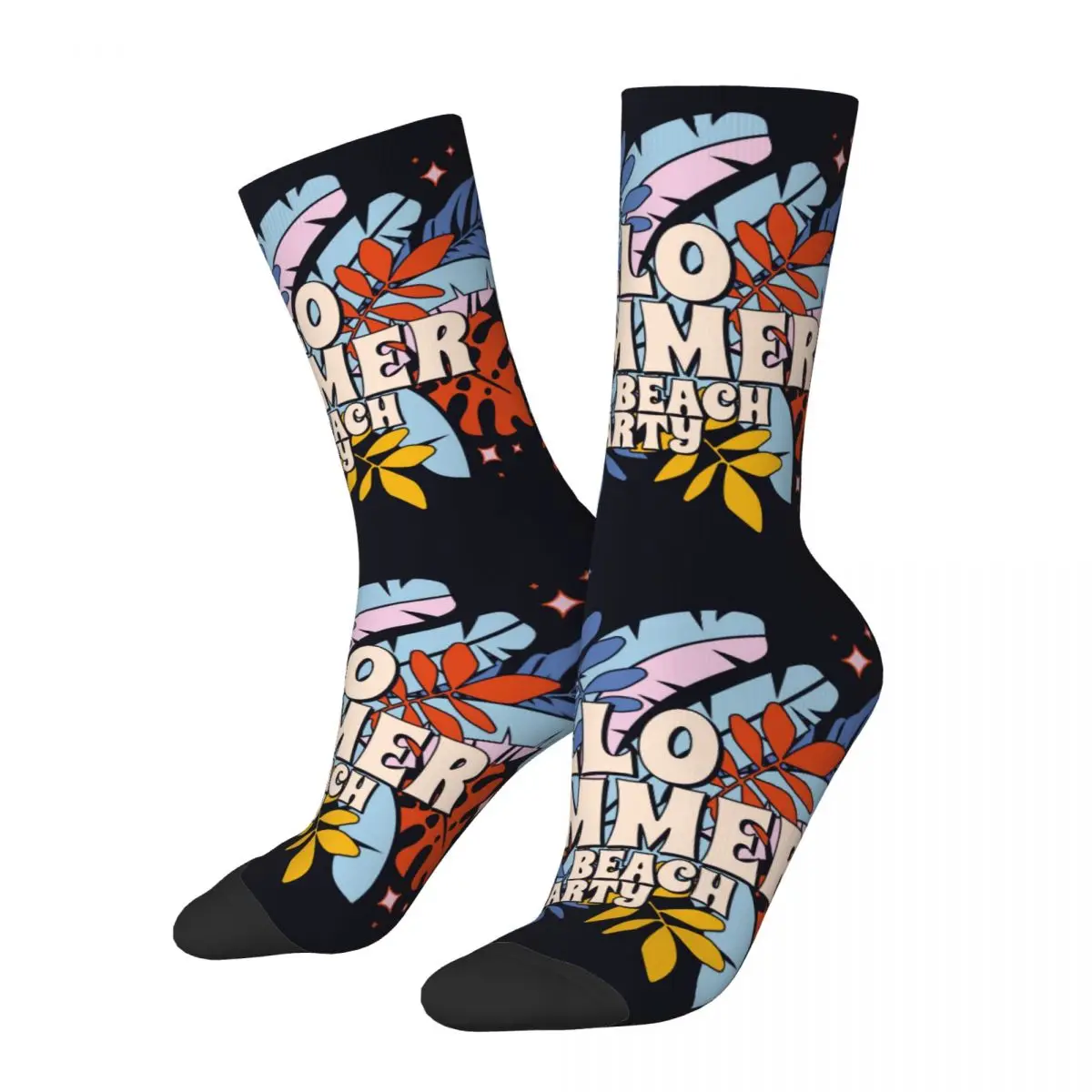 Y2K Summer Beach Coconut Trees Sock Printed Man Polyester