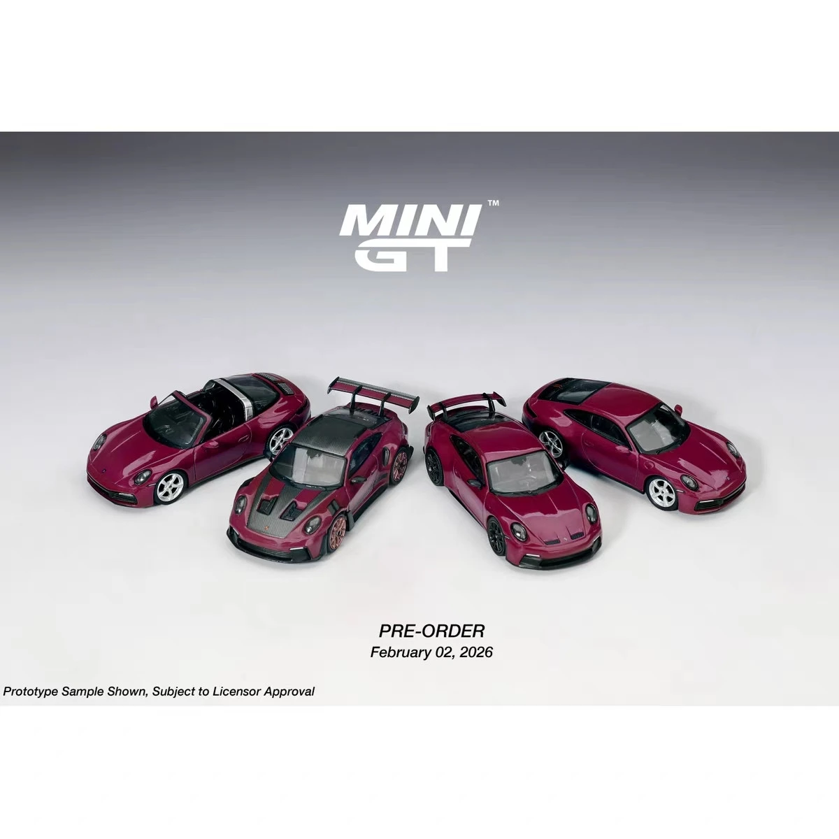 In Stock MINIGT 1:64 Porsche 911 (992.1) Rubystone Red Set Porsche 911 (992) GT3 RS Weissach Packaging Alloy Die Cast Car Model