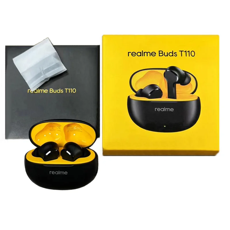 Original Realme Buds T110 TWS Wireless Earphone AI ENC Bluetooth 5.4 IPX5 Waterproof 38 Hours Battery Life Headphone