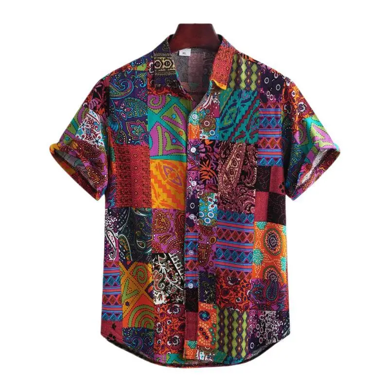 Camisa hawaiana con estampado Social para hombre, Camisa de gran tamaño con patrón de dibujos animados, estilo de moda, ropa de calle Harajuku, tops