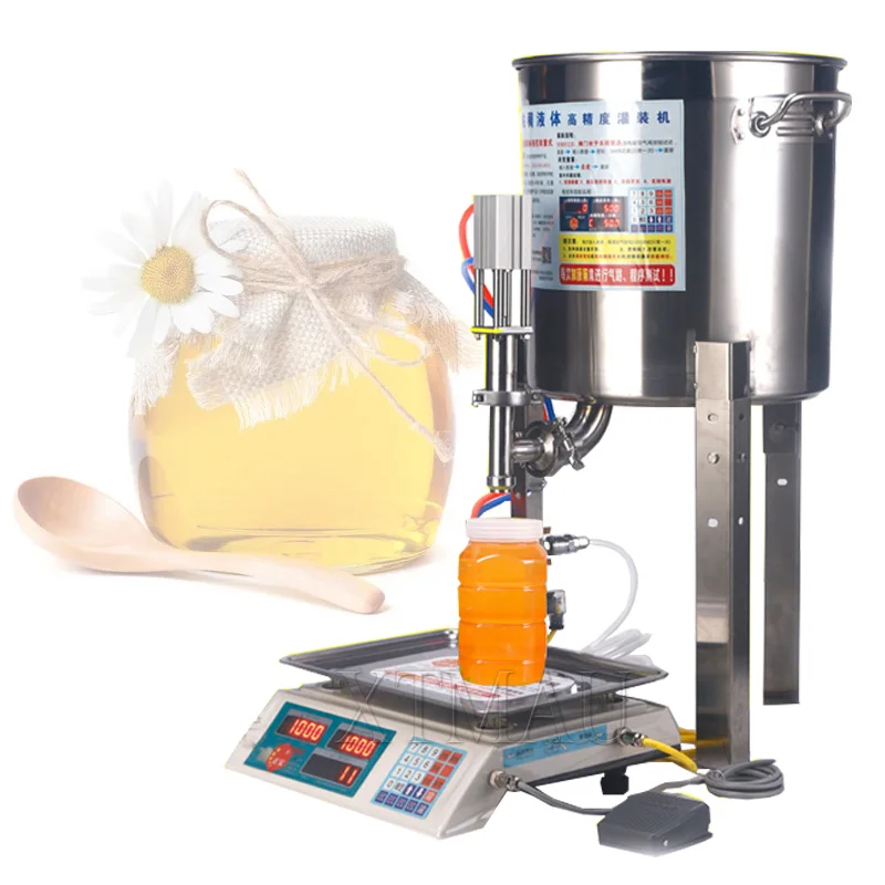 

Honey Weighing Filling Machine Semi-Automatic Viscous Paste Ketchup Salad Dressing Palm Oil Bottle Filler