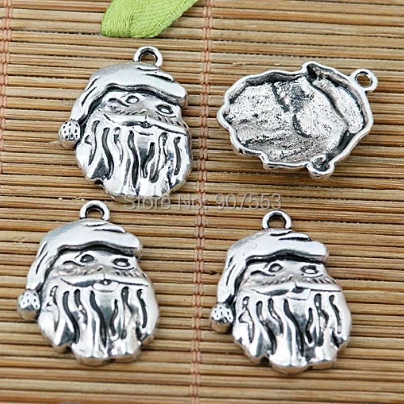 

10pcs 22*19mm Tibetan Silver Santa Claus Head Charms EF2014 Charms for Jewelry Making