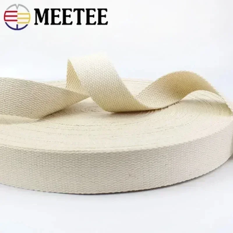 2-10M 10-50mm Polyester Cotton Webbing Tape For Bag Strap Garment Belt Canvas Ribbon Band Bias Binding DIY Sewing Accessories