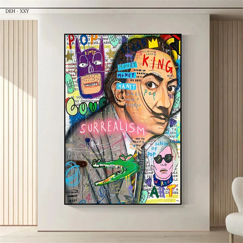 Pop Art Posters Alec Monopoly Mona Lisa Prince Princess Abstract Graffiti Canvas Painting Cuadros Wall Art Picture Home Decor