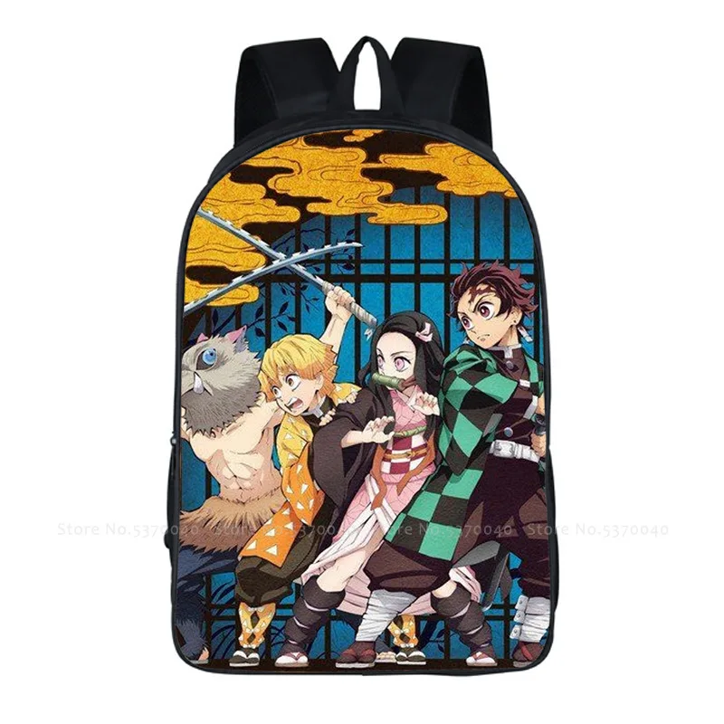 Children Backpack Japan Anime Demon Slayer Kimetsu No Yaiba Boys Girls Schoolbag Kamado Tanjirou Nezuko Cosplay Laptop Backpack