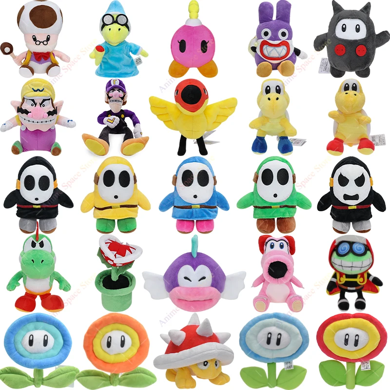 Hot Sale Shy Guy Plush Toys Anime Mario Plushie Ninji Ice Flower Nabbit Birdo Toad Yoshi Big Poison Piranha Plant Stuffed Dolls