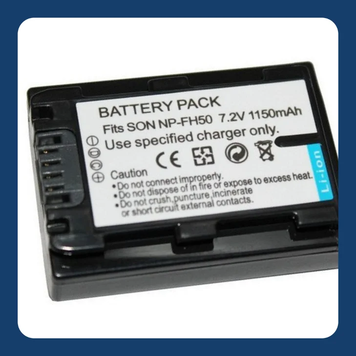 소니 캠코더용 1150mAh NP-FH50 배터리 교체용 리튬 이온 배터리 충전기 포함