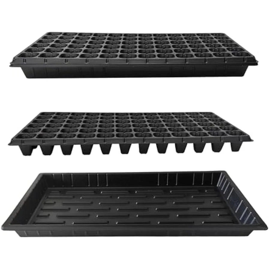 10 Pack 1020 Seed Starter Trays and 10 Pcs 72 Cell Plug Trays Thick Durable Seedling Plastic Nursery Tray for TD538 1020 Tray G