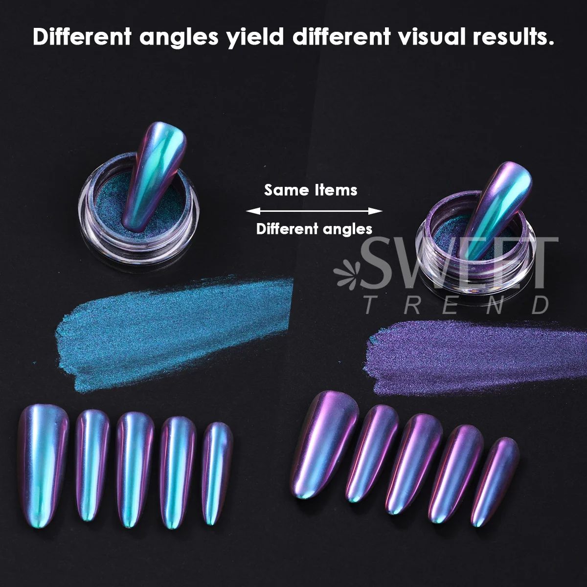 1 Box Gloss Chameleon Chrome Nail Mirror Powder Metallic Changing Rubbing Dust Y2K Pigment Halloween High Quality Manicure Flash
