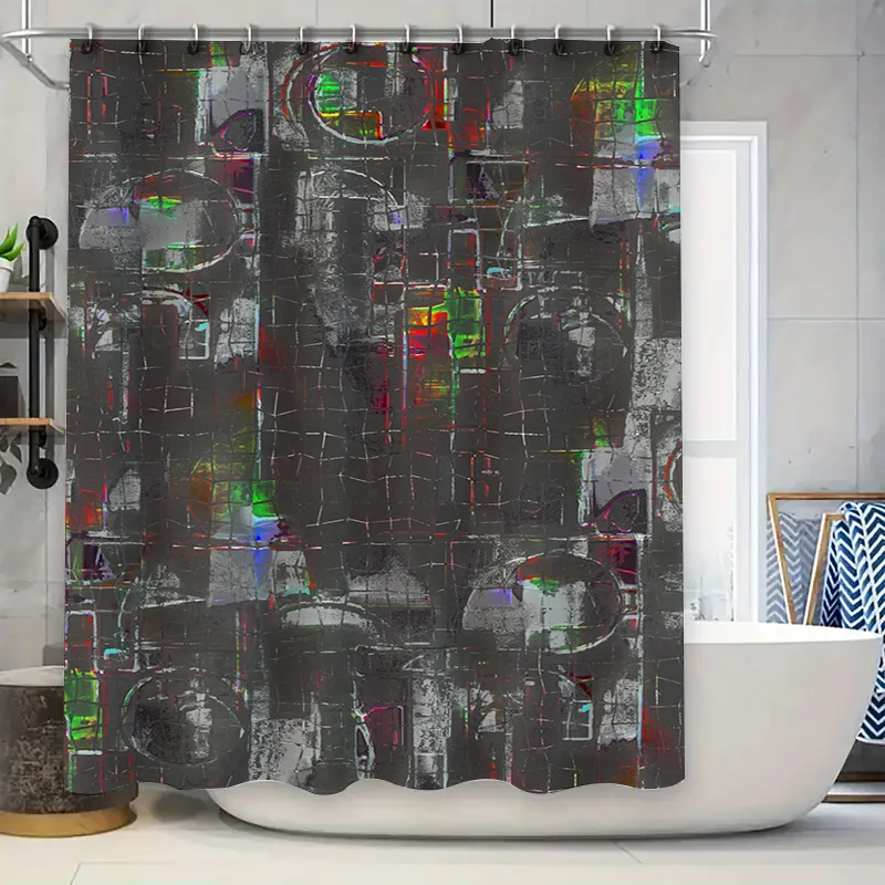 

Luxury Colorful Pattern Shower Curtain Waterproof Bath Decoration Solid Home Decor Custom Size Modern Design Bathroom Accessorie