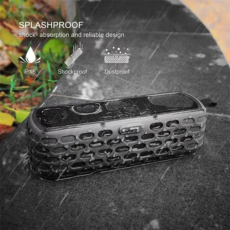 outdoor IPX6 waterproof and dustproof portable subwoofer flashlight dual speaker high fidelity Solar charging  Bluetooth speaker