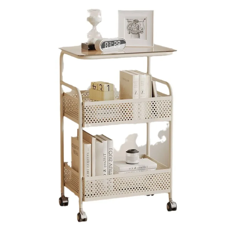 A few bedrooms near the head of the cream wind can move the living room. online celebrity creative mini storage cart glass