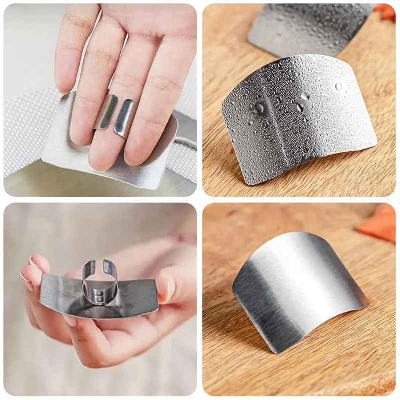 Protetor de dedo de aço inoxidável, protetor de dedo multifuncional, protetor de dedo para cortar alimentos e cortar, protetor de dedo fácil instalação