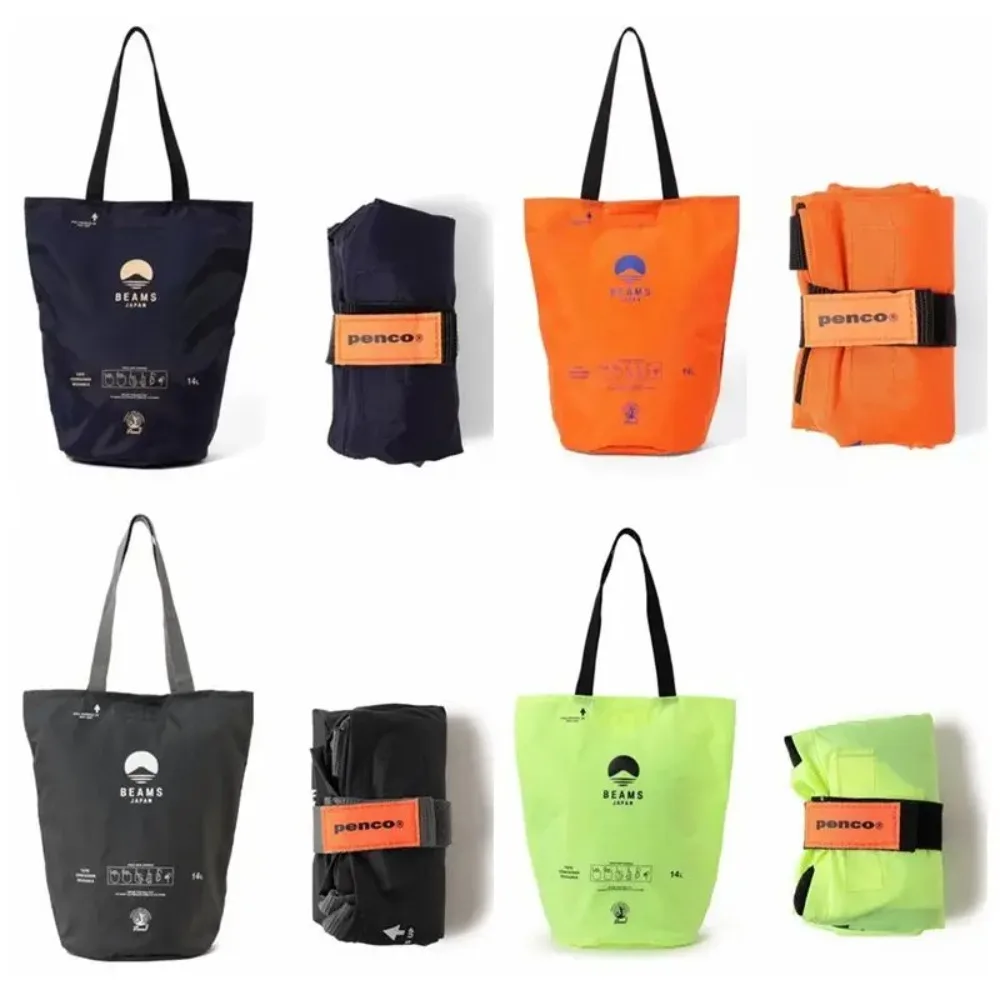 2026 New Japanese Style Foldable Portable Bucket Bag Waterproof Nylon 14L Tote Bag Shoulder Handbag For Daily Use